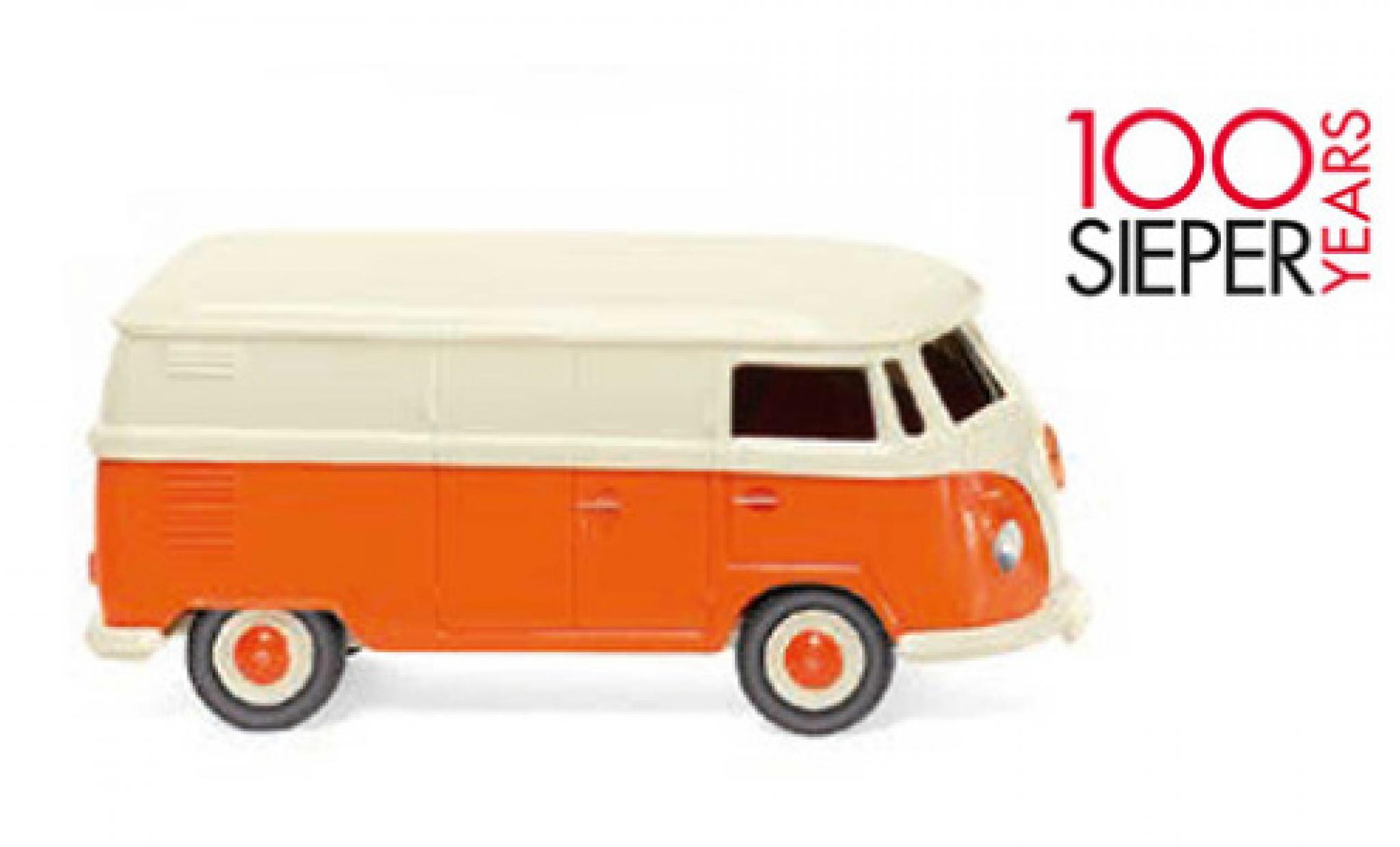 Volkswagen T1 1/87 Wiking Bestelwagen beige/oranje 1963 100 ann&eacute;es Sieper modelauto