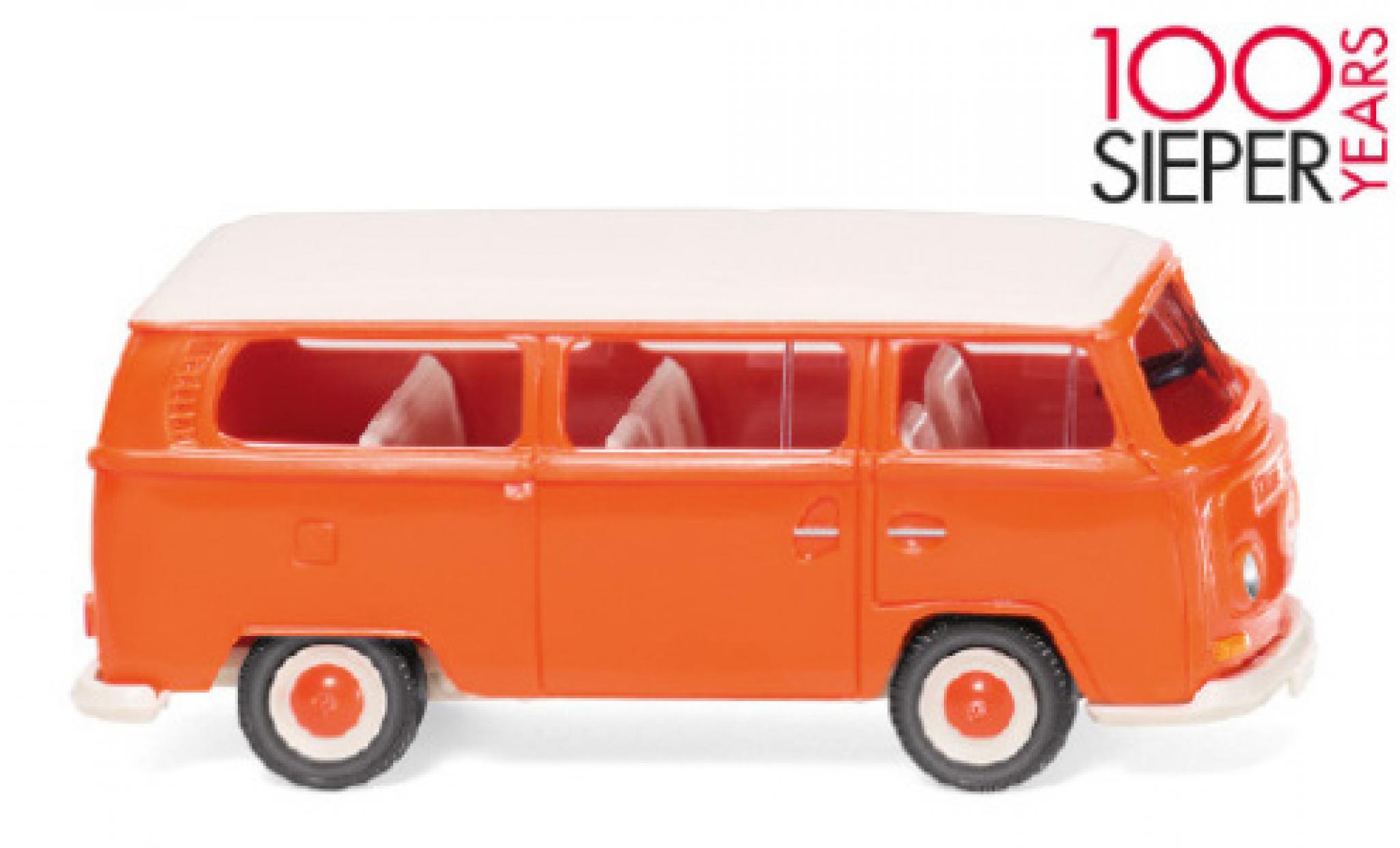 Volkswagen T2 1/87 Wiking Bus oranje/wit 1967 modelauto