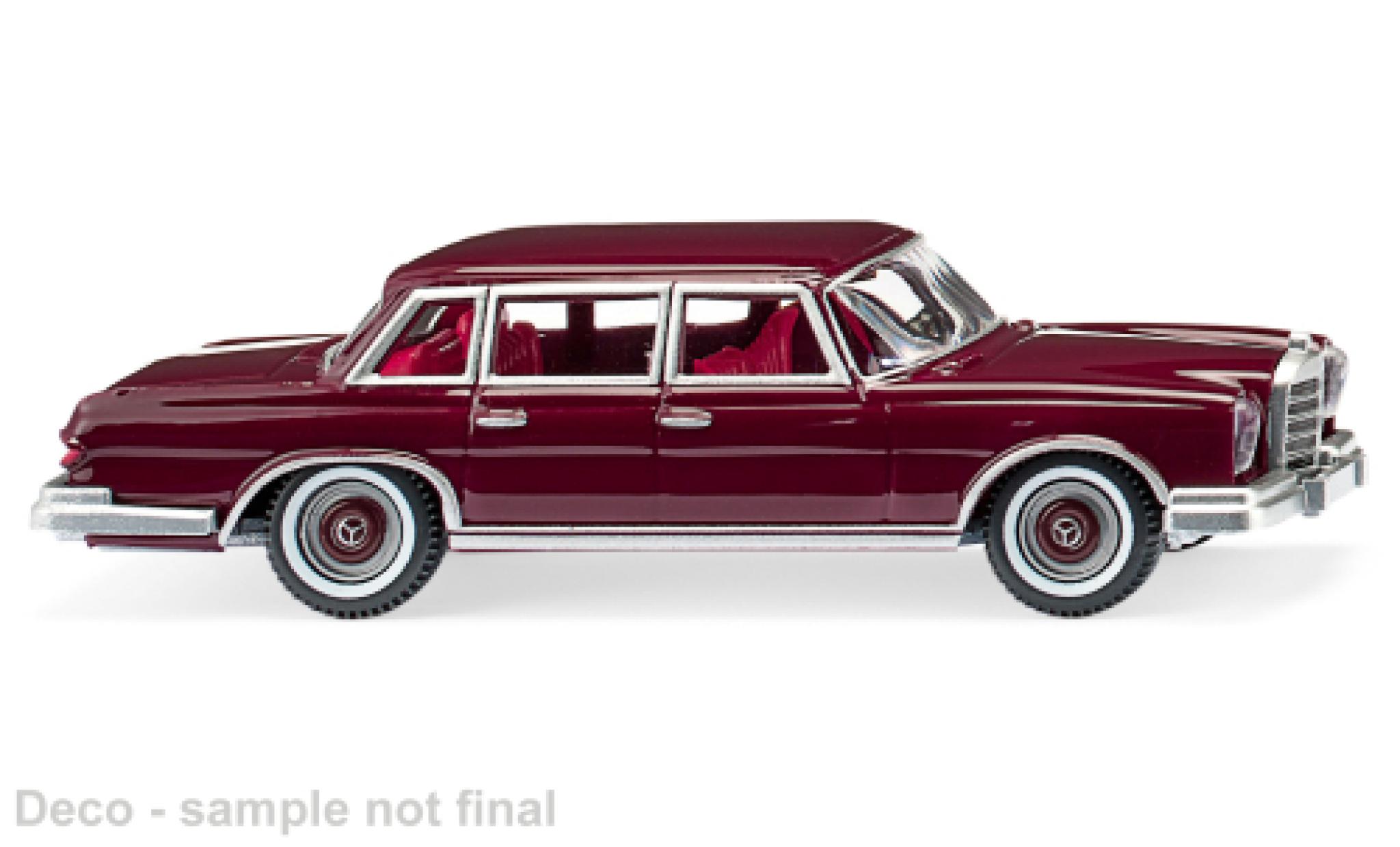 Mercedes 600 1/87 Wiking (W100) rood fonc&eacute; modelauto
