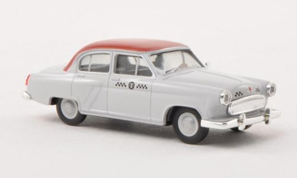 Wolga M21 1/87 Herpa Taxi grijs/rood modelauto