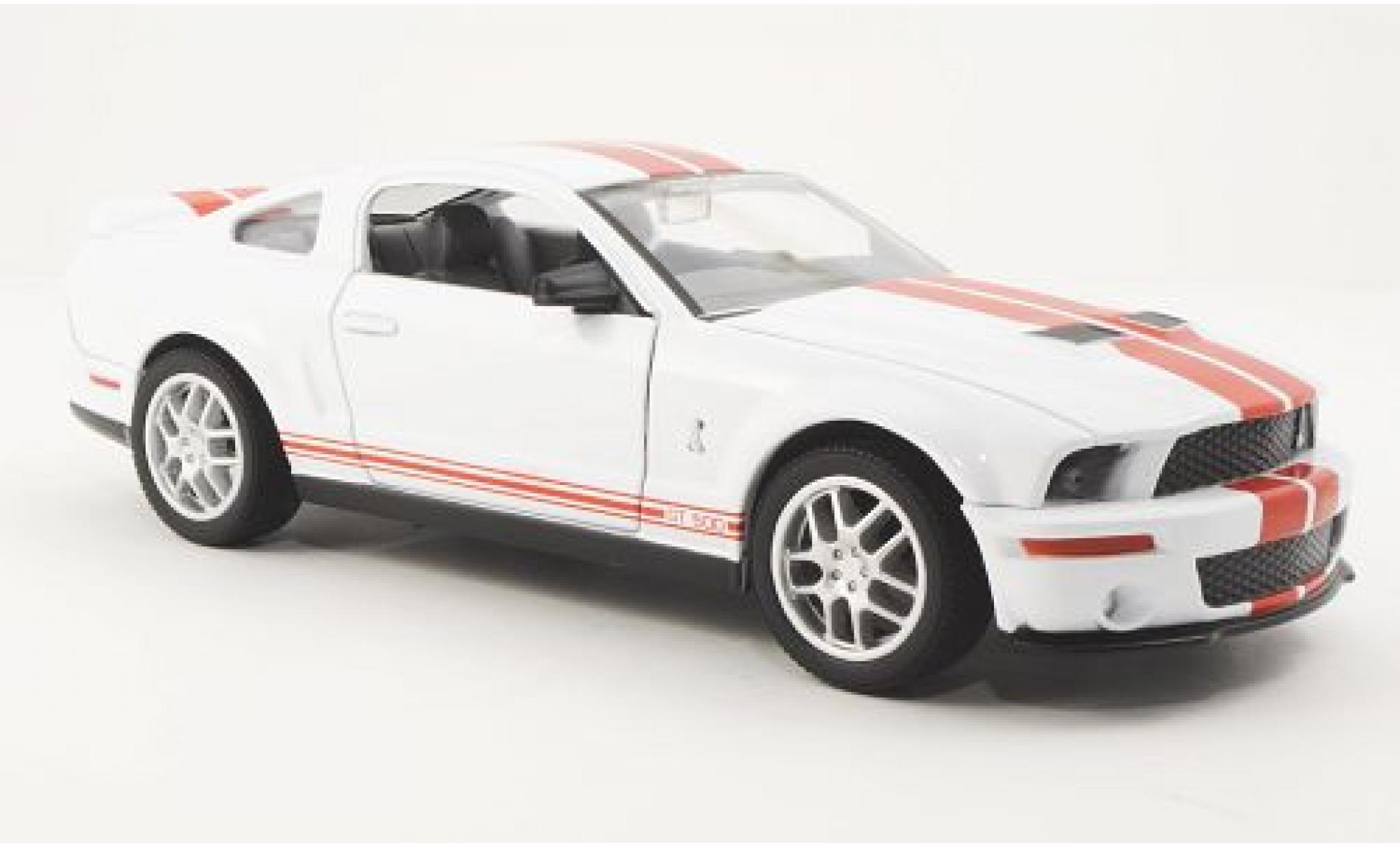 Shelby GT 1/24 Yat Ming 500 wit 2007 avec rood Streifen modelauto