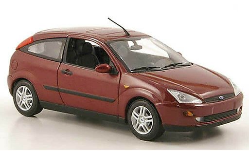 Ford Focus Berline 1/43 Minichamps rood 3-portes 2002 modelauto