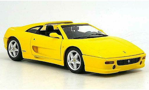 Ferrari F355 Berlinetta 1/18 Hot Wheels Sedan gts geel 1995 modelauto