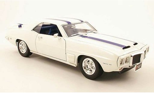Pontiac Firebird 1969 1/18 Yat Ming trans am wit/blauw modelauto