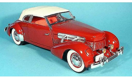 Cord 812 Sedan 1/18 Signature supercharged rood et capote wit 1937 modelauto