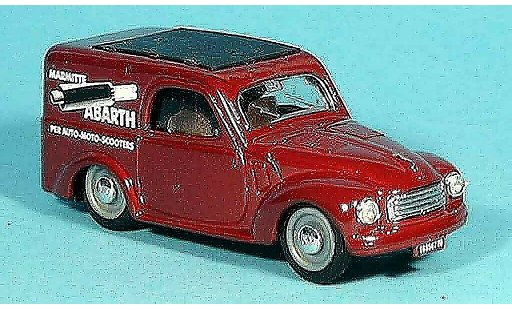 Fiat 500 Abarth 1/43 Brumm C Topolino rood Lieferwagen 1956 modelauto