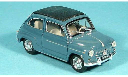 Fiat 600 D 1/43 Brumm gesloten blauwgrijs 1960 modelauto