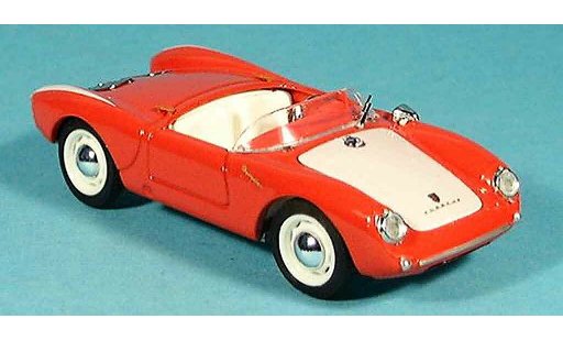 Porsche 550 1954 1/43 Brumm rood wit Strassenversion modelauto