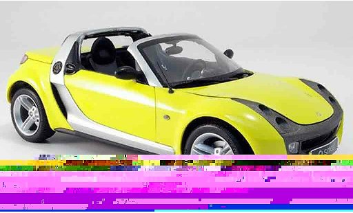 Smart Roadster Base 1/18 Kyosho geel modelauto