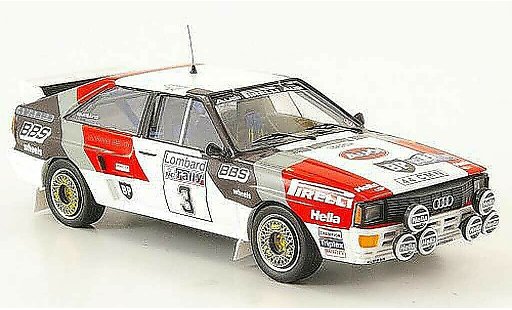 Audi Quattro coupe 1/43 Trofeu winnaar RAC Blomquist-Cederberg 1983 modelauto
