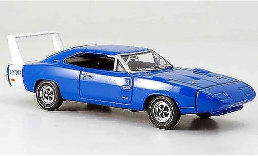 Dodge Charger 1969 1/43 Eagle Daytona blauw avec witem Heckspoiler modelauto