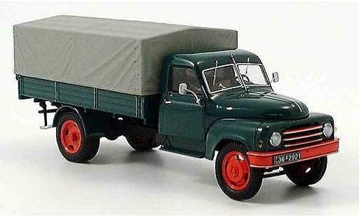 Hanomag L28 Pritsche 1/43 Schuco 25t laadbak groen modelauto