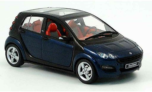 Smart ForFour Base 1/43 Schuco blauw zwart 2004 modelauto