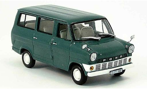 Ford Transit Bus 1/43 Minichamps grijsgroen 1965 modelauto