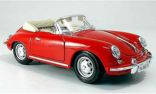 Porsche 356 1961 1/18 Burago B cabriolet rood modelauto