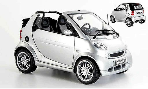 Smart ForTwo Brabus 1/18 Kyosho cabrio grijs 2003 modelauto