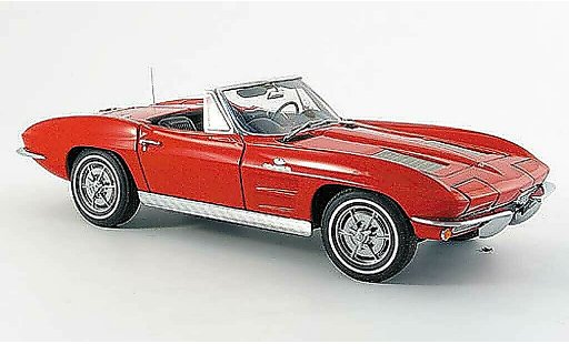 Chevrolet Corvette Convertible 1/18 Autoart C2 cabriolet rood 1963 modelauto