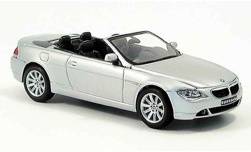 Bmw 645 Cabriolet 1/43 Kyosho E64 CI grijs metallic kap liegt bei modelauto