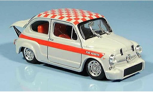Fiat Abarth 1000 Berlina Corsa 1/43 Brumm rood grijs 1966 modelauto