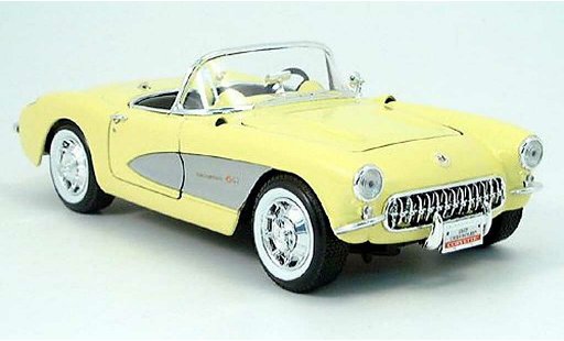 Chevrolet Corvette Convertible 1/18 Yat Ming C1 geel 1957 modelauto