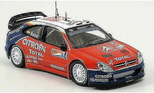 Citroen Xsara WRC 2004 1/43 IXO sainz martin winnaar zilverine modelauto