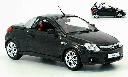 Opel Tigra Twin Top 1/43 Minichamps zwart funktionsfahiges verd 2004 modelauto