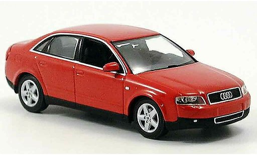 Audi A4 berline 1/43 Minichamps rood 2000 modelauto