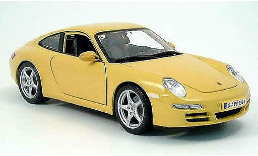 Porsche 911 Carrera 1/18 Maisto geel 2005 modelauto