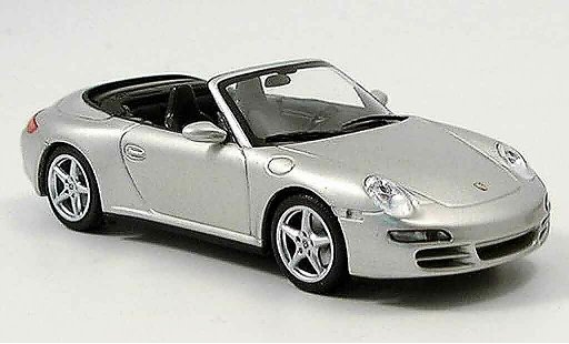 Porsche 911 4S 1/43 Minichamps Cabriolet Carrera grijs metallic 2005 modelauto