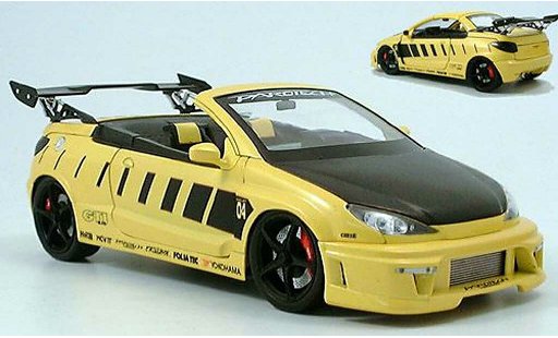 Peugeot 206 CC 1/18 Norev Parotech geel modelauto
