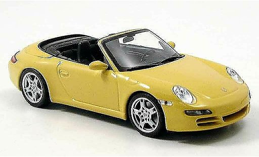 Porsche 911 S 1/43 Minichamps Carrera 911 Carrera Cabrio geel 2005 modelauto