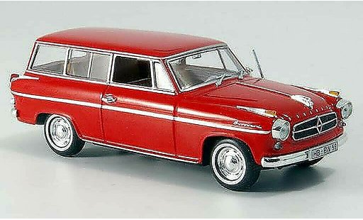 Borgward Isabella break 1/43 Minichamps Stationwagen rood 1958 modelauto