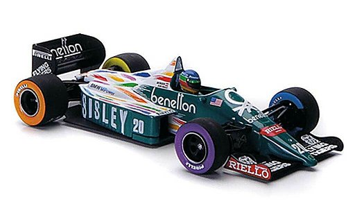 Benetton Bmw course 1/43 Minichamps 1986 B 186 No.20 Sisley G.Berger GP USA Detroit 1986 modelauto