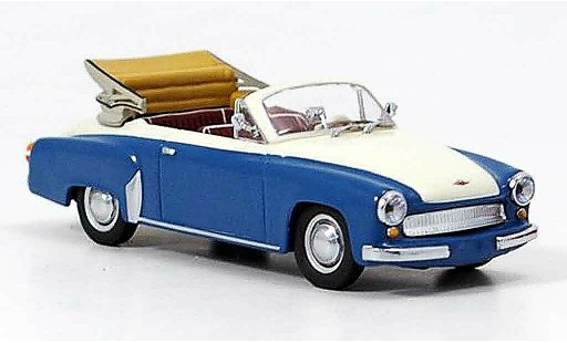 Wartburg 312 Cabrio 1/43 Minichamps A blauw wit 1958 modelauto