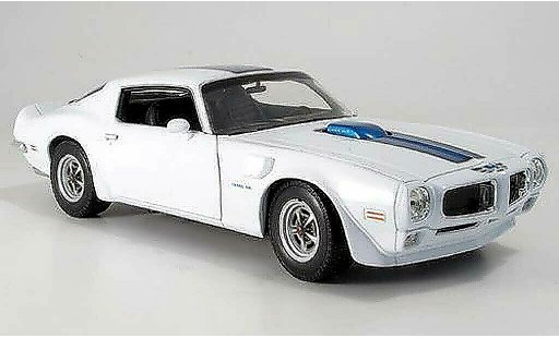 Pontiac Firebird 1972 1/18 Welly trans am wit bande blauw modelauto