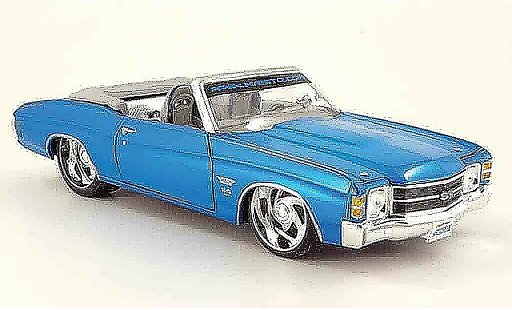 Chevrolet Chevelle tuning 1/18 Maisto 1971 cabrio prorodz blauw SS454 modelauto