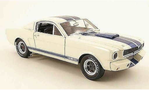 Shelby GT 350 1966 1/18 Shelby Collectibles r wit/blauw modelauto