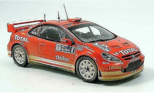 Peugeot 307 WRC 1/43 IXO no.8 rallye zilverine 2005 modelauto