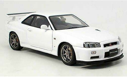 Nissan Skyline R34 1/18 Autoart gt-r v-spec. ii wit modelauto