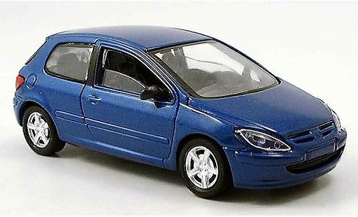 Peugeot 307 Base 1/43 Solido 3 portes blauw modelauto