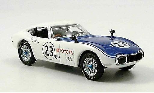 Toyota 2000 GT Shelby 1/43 Del Prado wit blauw no.23 modelauto