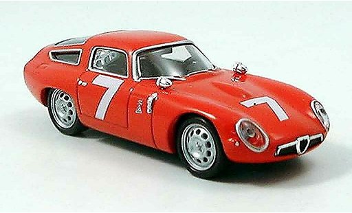Alfa Romeo Giulia TZ1 1/43 Del Prado no.7 rood modelauto