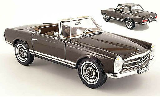 Mercedes 230 Base 1/18 Norev sl (w 113) bruin modelauto