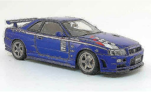 Nissan Skyline R34 1/18 Autoart gt-r nismo sports resetting blauw modelauto