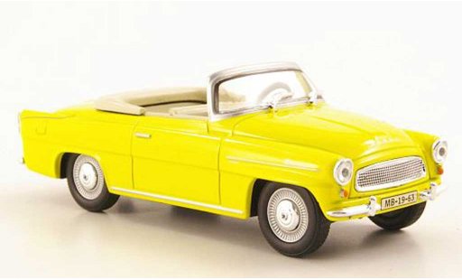Skoda Felicia Roadster 1/43 Abrex geel modelauto