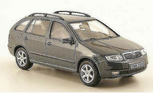 Skoda Fabia Base 1/43 Abrex grijsgroen modelauto
