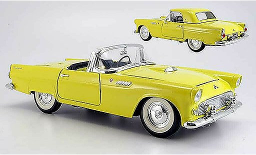 Ford Thunderbird Two-Seater 1/18 Yat Ming geel modelauto