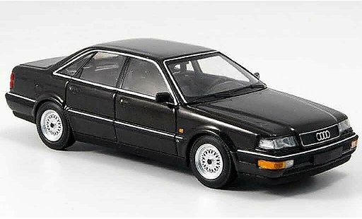 Audi V8 berline 1/43 Minichamps Quattro zwart 1988 modelauto