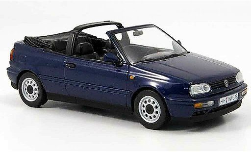 Volkswagen Golf Cabriolet 1/43 Minichamps blauw 1993 modelauto