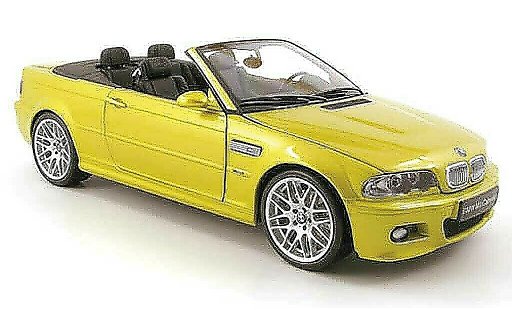 Bmw M3 Cabriolet 1/18 Kyosho E46 geel modelauto